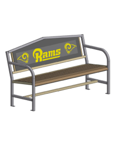 Park Bench w/ Arms and Logo 72"
