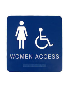 8" x 8" ADA Women's Wheelchair Access Restroom Sign - Rounded Corner