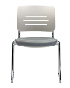 Sitka Sled Base Chair - Upholstered Seat and Poly Back - No Arms