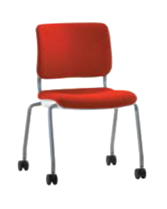 Sitka Chair - Upholstered Seat and Back - No Arms - Carpet Casters