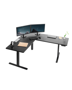 Triple Motor Corner Electric Desk 9 (Black)