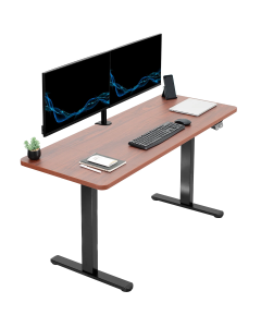 60" x 24" Electric Desk with 2 Button Controller (Walnut)