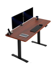 60" x 24" Single Motor Electric Desk with Push Button Memory Controller (Dark Walnut)