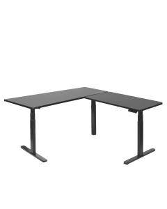 77" x 71" Triple Motor Corner Electric Desk (Black)