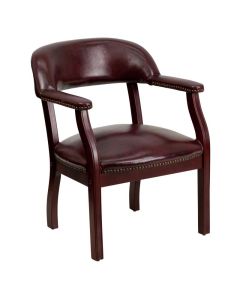 Diamond Oxblood Vinyl Luxurious Conference Chair with Accent Nail Trim