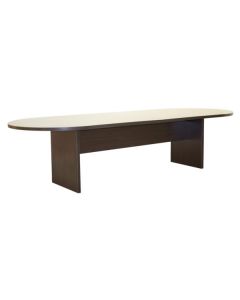 Elevate Series 96" Racetrack Shape Conference Table with Slab Base, 2 Piece Top