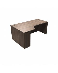 Elevate Series Curved Coner Desk Shell - Left Handed