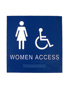 8" x 8" ADA Women's Wheelchair Access Restroom Sign - Square Corner